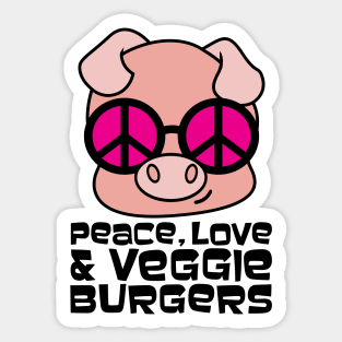 Peace Love Veggie Burgers Sticker